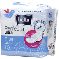 Прокладки "BELLA" перфекта ultra blue экстра софт 10 шт.(36)