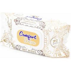 Салфетки влажные "COMFORT DELUX" универсальные с клапаном 72 шт.(20)