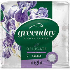 Прокладки "GREEN DAY" ultra night dry delicate 7 шт./скидки не действуют/(20)