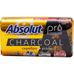Мыло туалетное "ABSOLUT PRO" серебро + уголь 90 гр./скидки не действуют/(24)