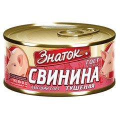 Свинина тушеная "ЗНАТОК" в/с ж/б (ключ) 325 гр.(36)