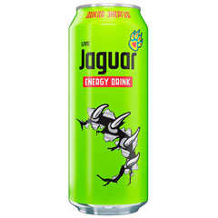 Напиток энергетический "JAGUAR LIVE" зеленый газированный безалкогольный традиционный вкус банка 0,45 л.(12)