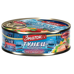 Тунец "ЗНАТОК" с овощами по-гавайски в томатном соусе (ключ) 240 гр./скидки не действуют/(48)