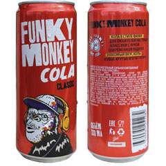 Напиток "FUNKY MONKEY" Cola газированный безалкогольный банка 0,33 мл.(12)