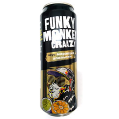 Напиток "FUNKY MONKEY CRAZY" Маракуйя-апельсин газированный безалкогольный банка 0,45 мл.(12)