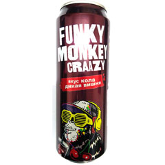 Напиток "FUNKY MONKEY CRAZY" Кола-дикая вишня газированный безалкогольный банка 0,45 мл.(12)