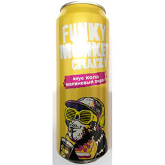 Напиток "FUNKY MONKEY CRAZY" Кола-малиновый пирог газированный безалкогольный банка 0,45 мл.(12)