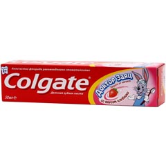 Зубная паста "COLGATE ДОКТОР ЗАЯЦ" детская со вкусом клубники 50 мл.(48)