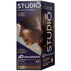 Краска для волос "STUDIO 3D HOLOGRAPHY" 6.4 шоколад 1 шт./скидки не действуют/(6)