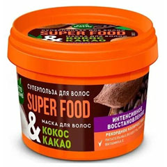 Маска для волос "SUPER FOOD" интенсивное восстановление кокос и какао 100 мл./скидки не действуют/(12)