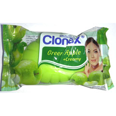 Мыло туалетное "CLONEX" green apple/зеленое яблоко 75 гр./скидки не действуют/(72)