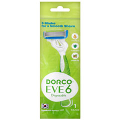 Бритвенный станок "DORCO EVE" 6 одноразовый женский 6 лезвий плавающая головка увлажняющая полоса 1 шт.(10)