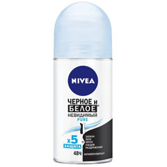 Дезодорант ролик антиперспирант "NIVEA" clear невидимая защита для белого и черного женский 50 мл.(12)