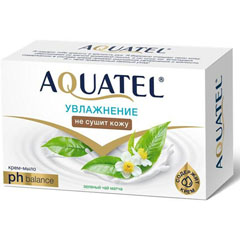 Мыло туалетное "AQUATEL" зеленый чай матча 90 гр.(24)