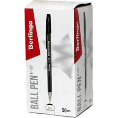 Ручка шариковая "BERLINGO" Н-30 черная 0,7 мм. 1 шт. (в запайке 50 шт.)(50)