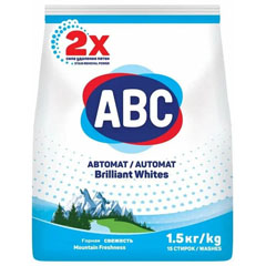 Стиральный порошок "ABC" свежесть гор для белого белья 1,5 кг.(12)