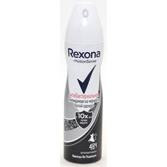 Дезодорант спрей антиперспирант "REXONA" антибактериальная + невидимая на черном и белом 150 мл.(6)