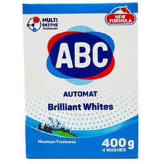 Стиральный порошок "ABC" свежесть гор для белого белья 400 гр.(18)
