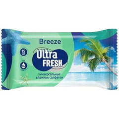 Салфетки влажные "ULTRA FRESH" breeze 15 шт.(120)