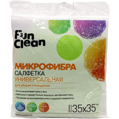 Салфетка "FUN CLEAN" из микрофибры универсальная для уборки 35*35 см 1 шт./скидки не действуют/(30)